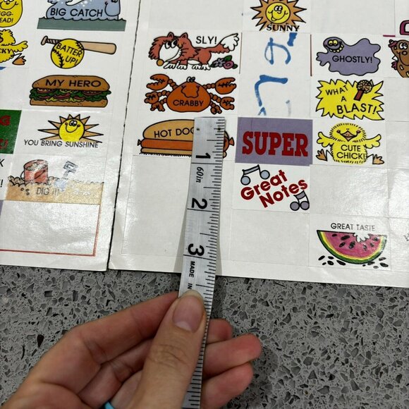2 Sheets Vintage Wacky Stickers 1980s Teacher Crafting Retro - Picture 10 of 10